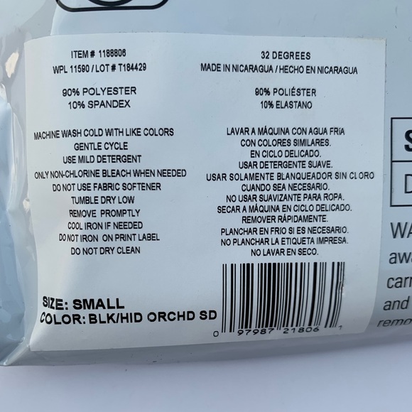 32 Degrees Womens Short Sleeve 2-Pack Black/Orchid - Picture 4 of 7